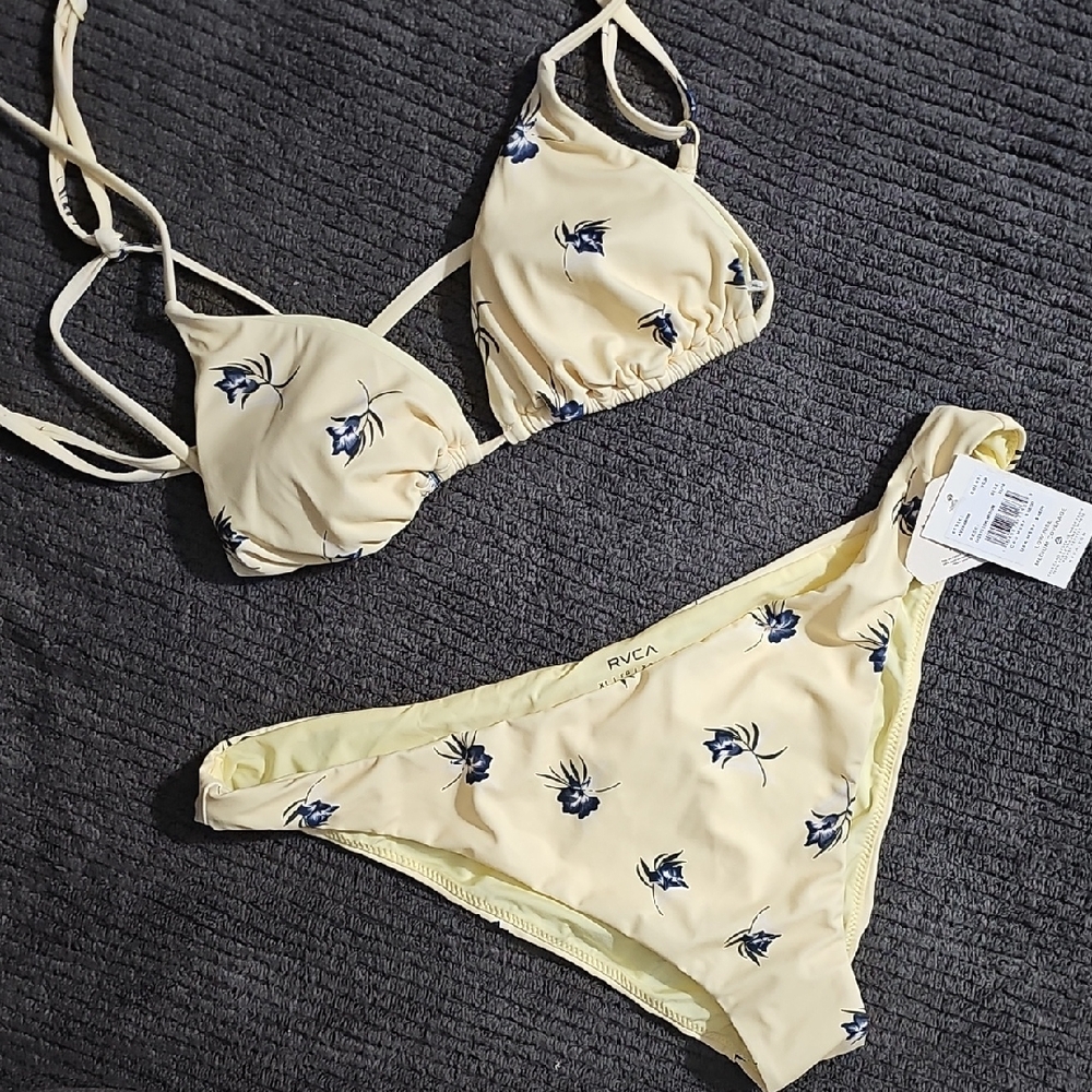RVCA Yellow Floral Bikini Set